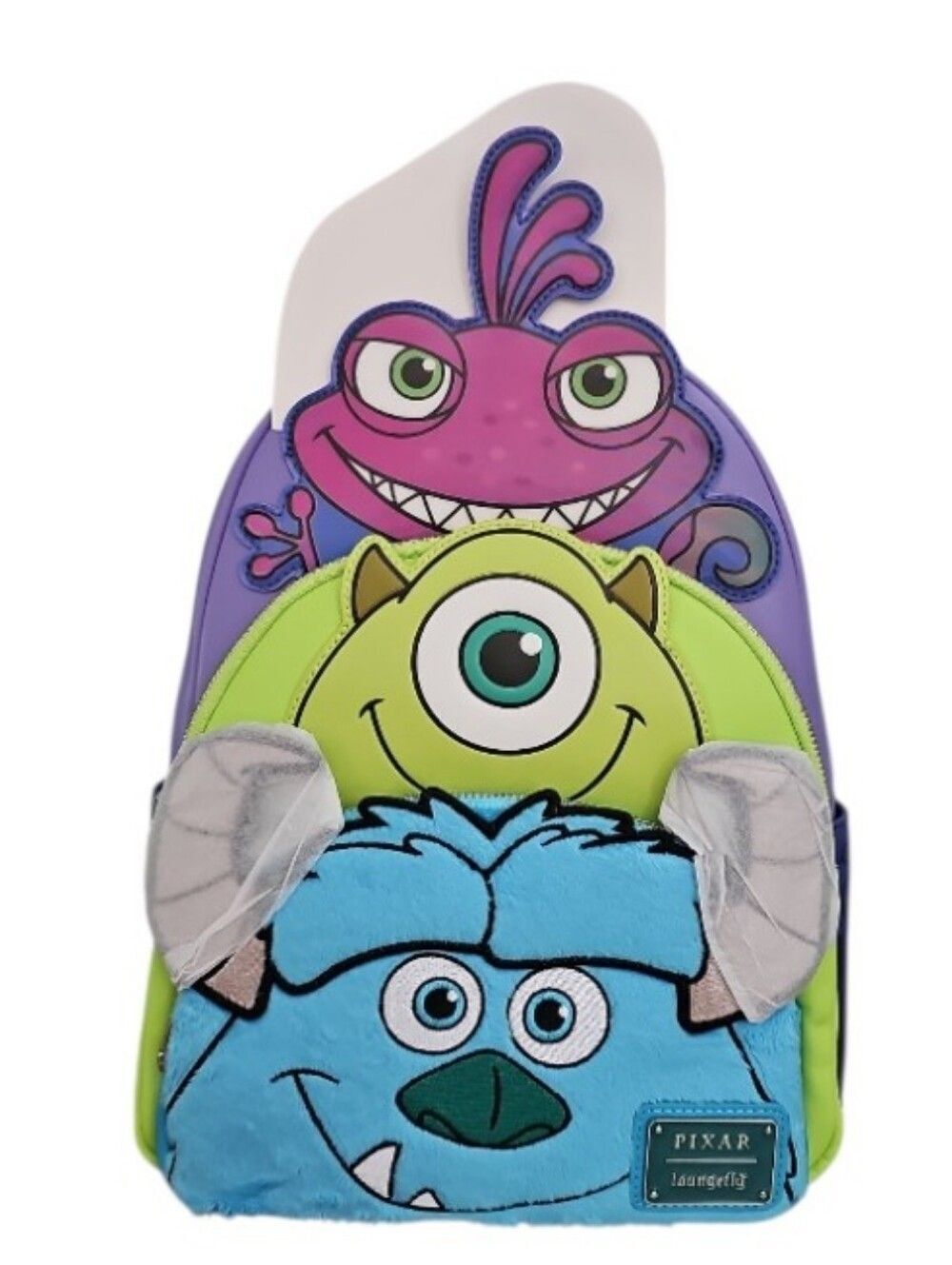 RARE Loungefly Disney Pixar Monsters Inc Triple Pocket Mini Backpack Randall NWT